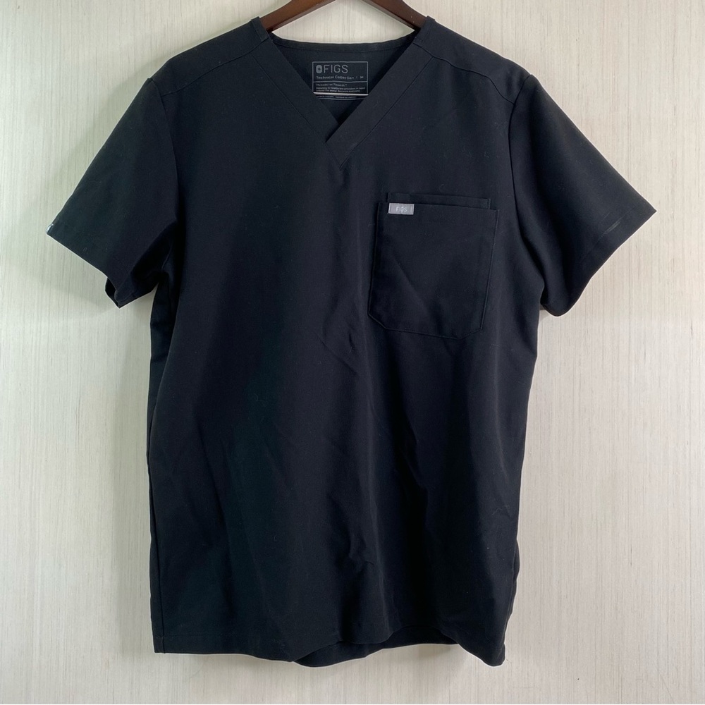 Figs Black Scub Top